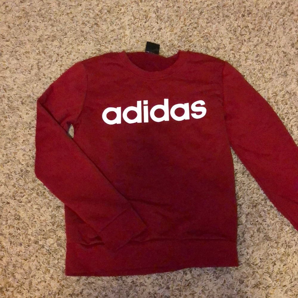 Red long sleeve Adidas top